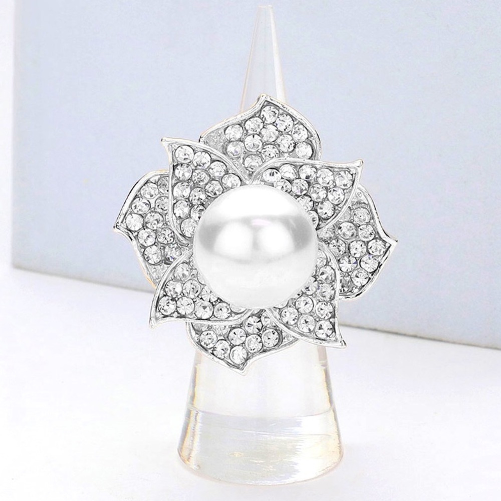 Silver Pearl Stretch Ring